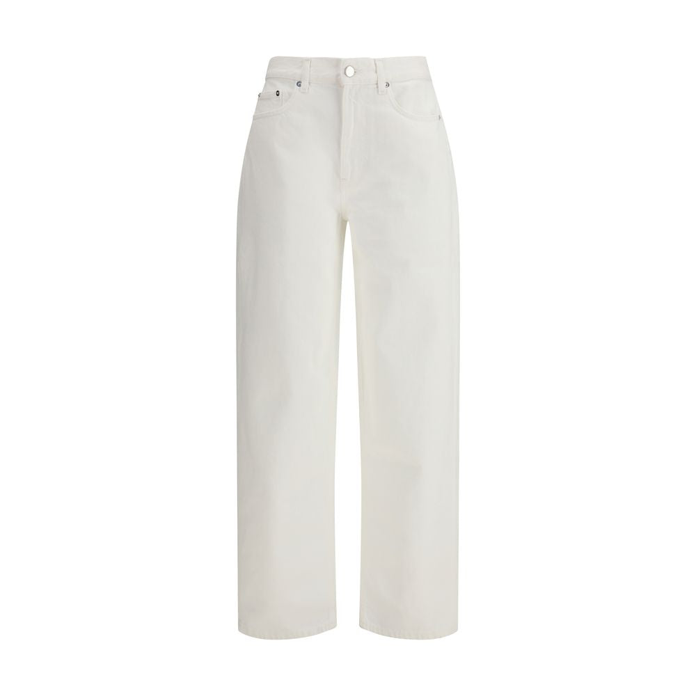Loulou De Saison Cream Cotton Straight-Leg Jeans