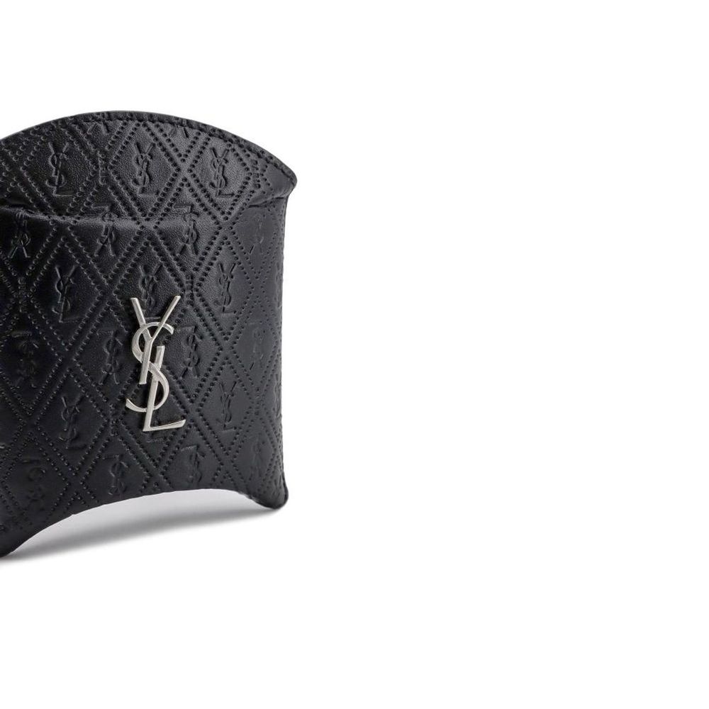 Saint Laurent Black Airpod Holders for Men side view