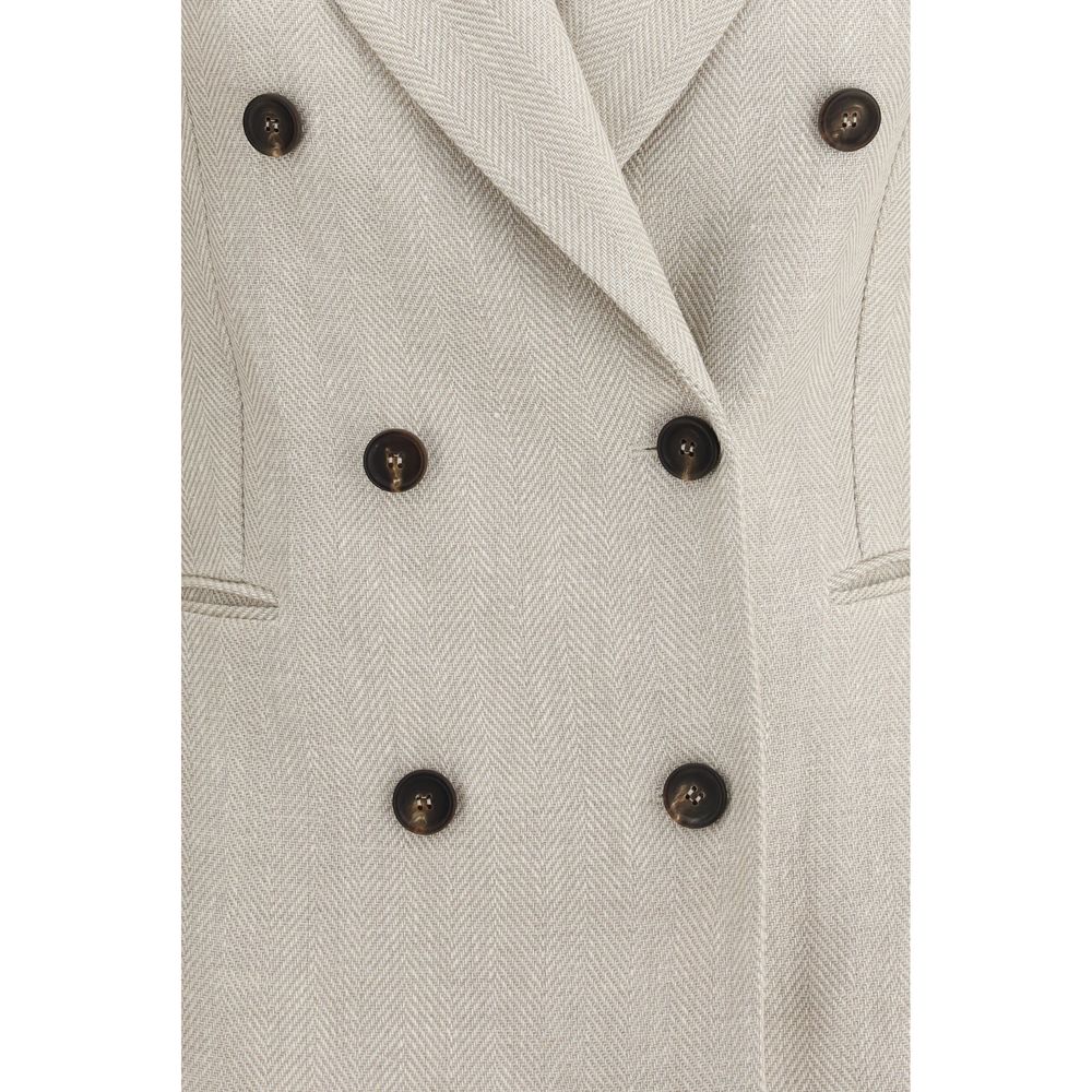 Brunello Cucinelli Beige Blazer detail view