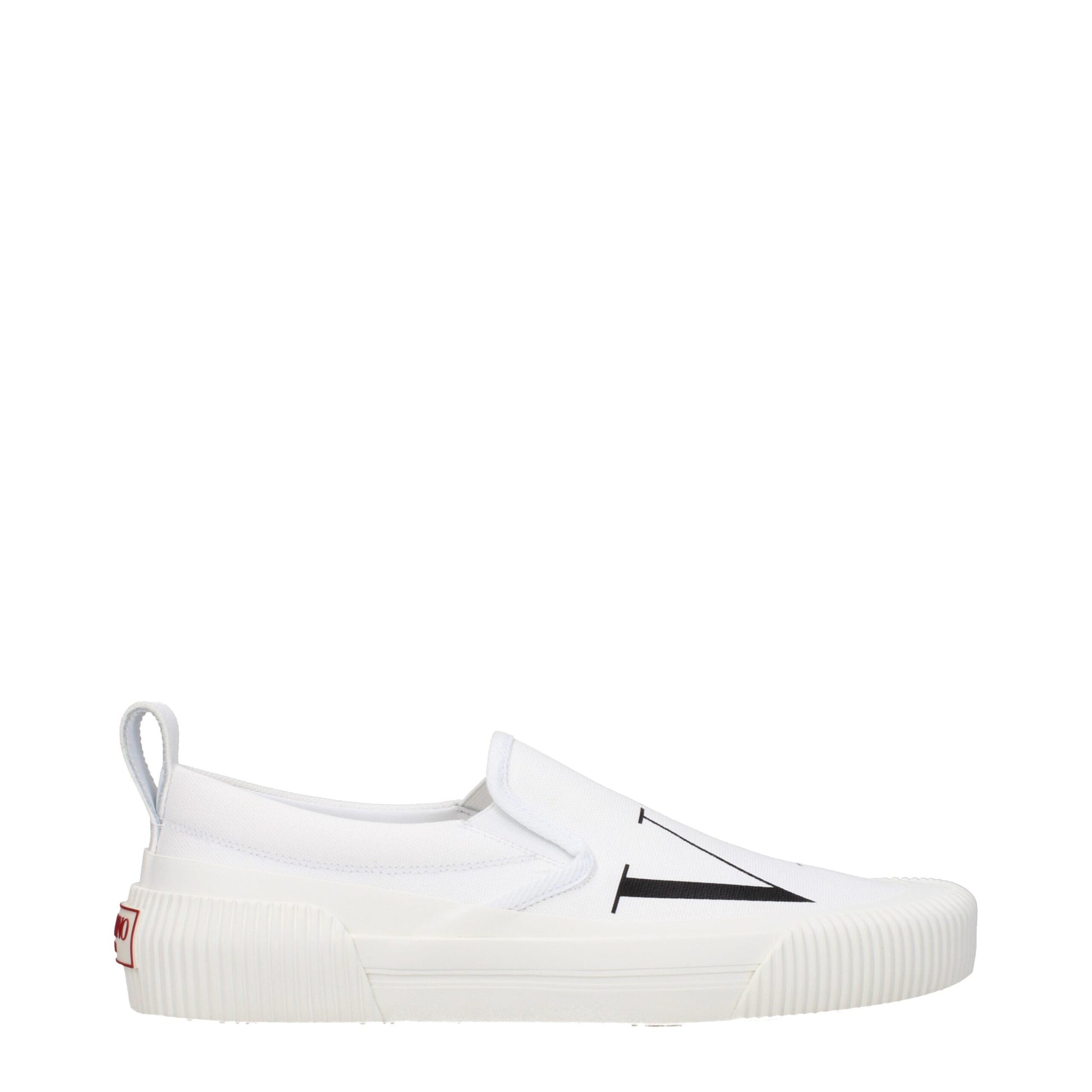 Valentino Garavani White Fabric Slip-On Loafers