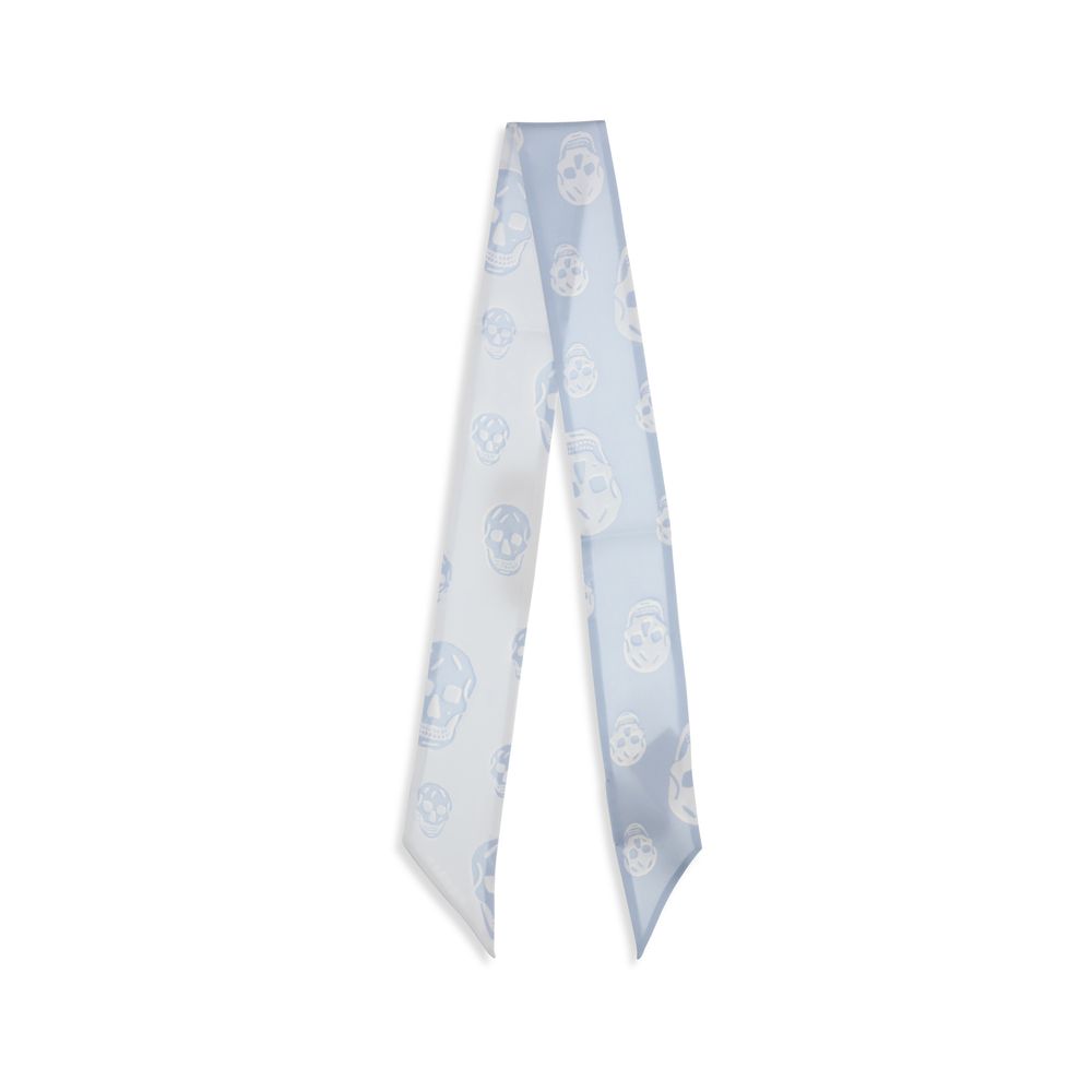 Alexander McQueen Light Blue Silk Scarf