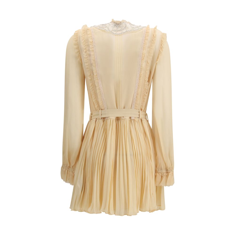 Robe décontractée Self-Portrait en viscose beige