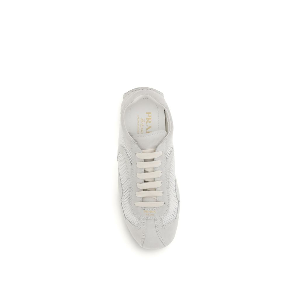 Prada White Low Top Sneakers for Women side view