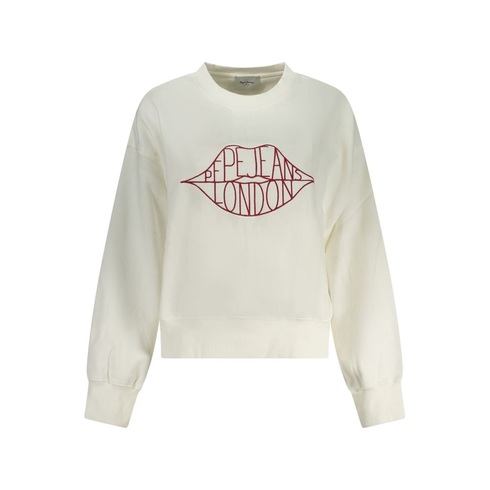 Sweat-shirt en coton blanc Pepe Jeans pour femme