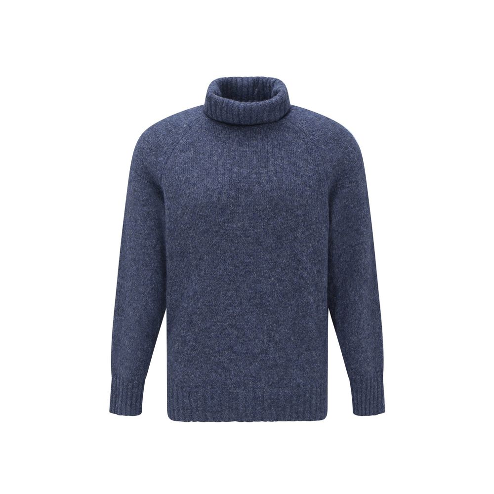 Col roulé Brunello Cucinelli en cuir d'alpaga bleu