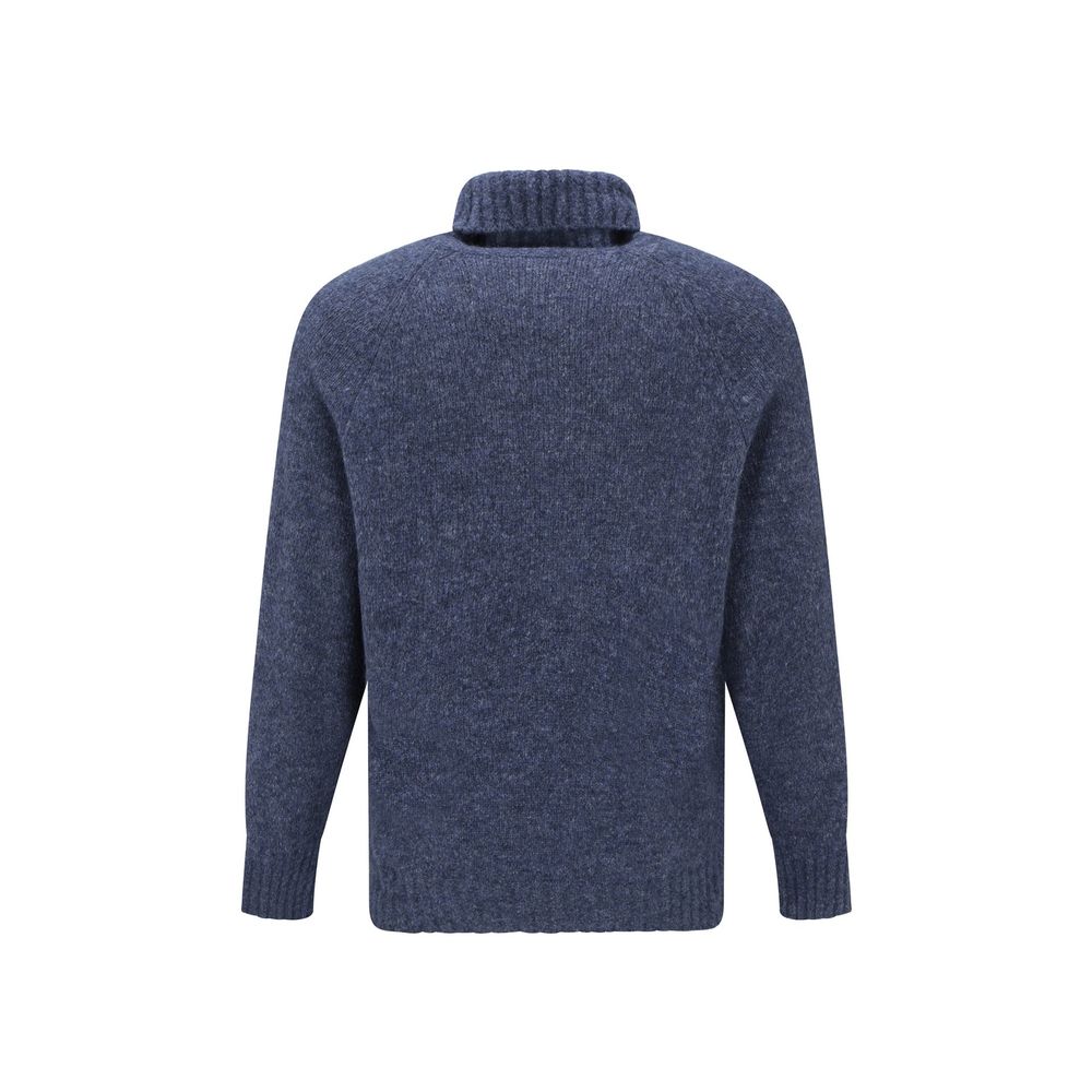 Col roulé Brunello Cucinelli en cuir d'alpaga bleu