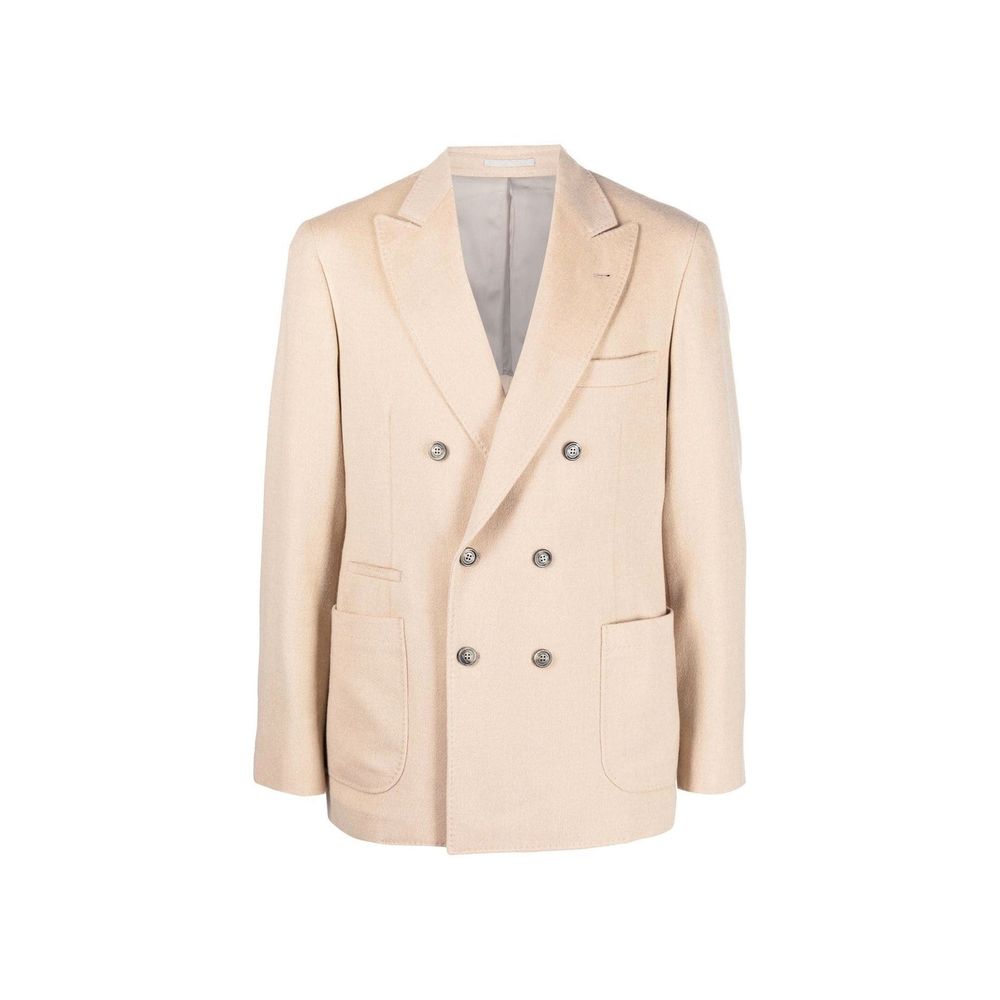 Manteau en laine beige Brunello Cucinelli