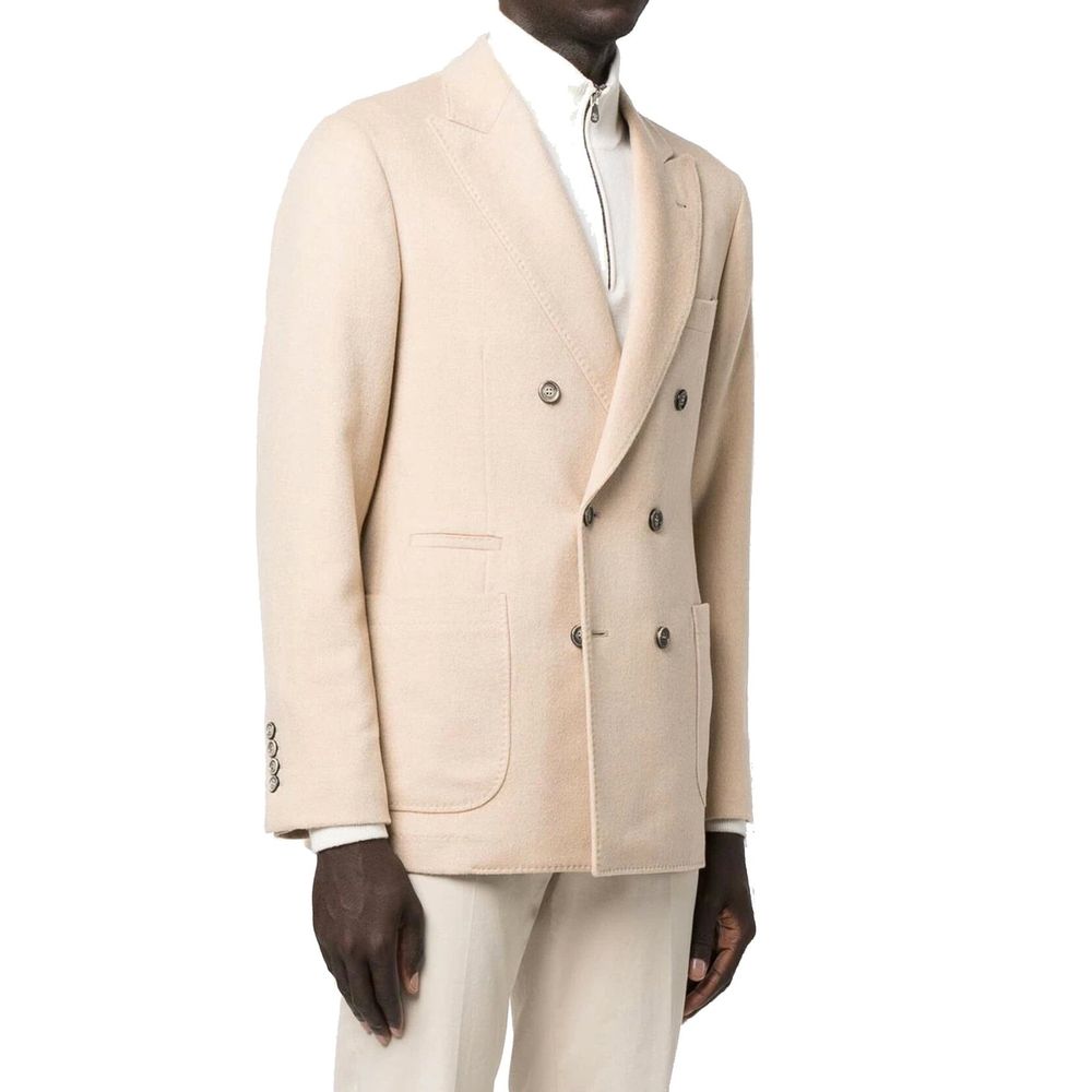 Manteau en laine beige Brunello Cucinelli