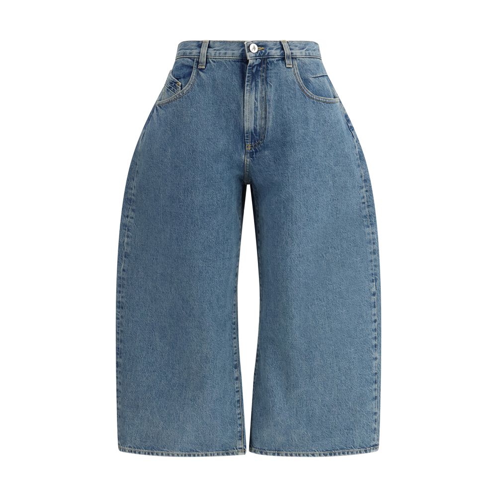 The Attico Jean en denim de coton bleu