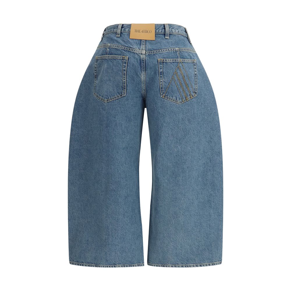 The Attico Jean en denim de coton bleu