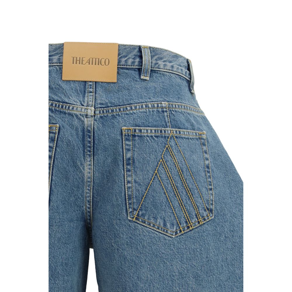The Attico Jean en denim de coton bleu