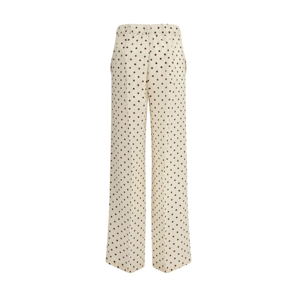 P.A.R.O.S.H. Pantalon décontracté en soie beige