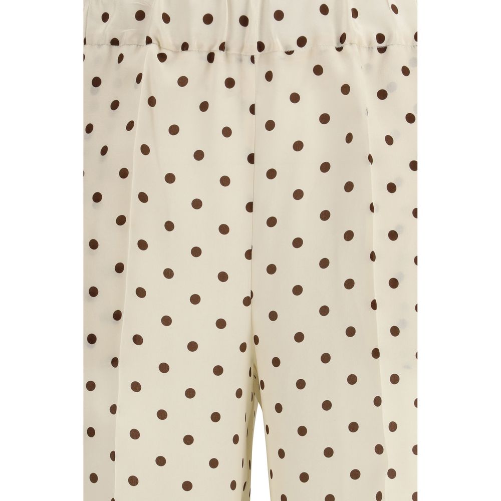 P.A.R.O.S.H. Pantalon décontracté en soie beige