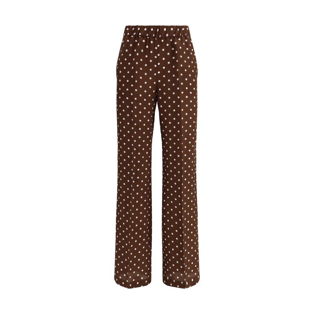 Pantalon décontracté en soie marron P.A.R.O.S.H.