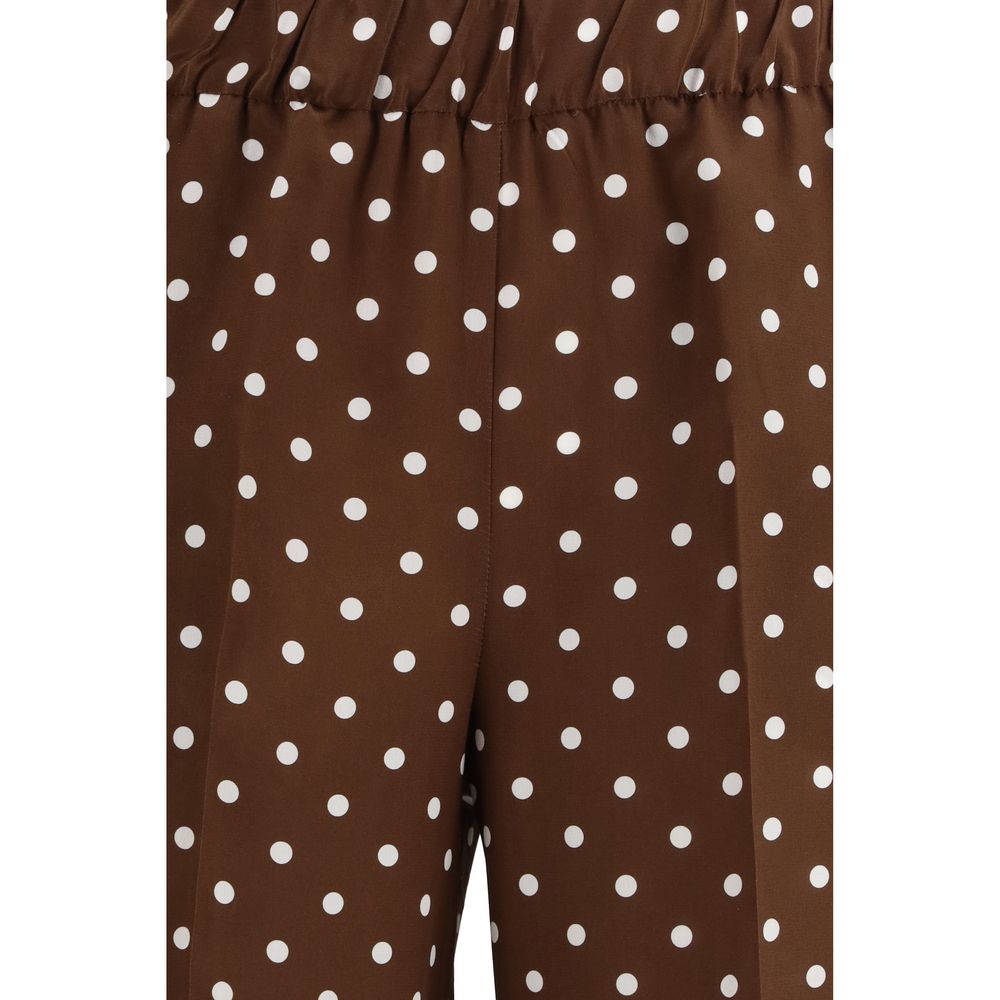 Pantalon décontracté en soie marron P.A.R.O.S.H.