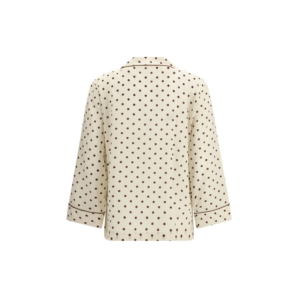 Chemise en soie à motifs beige P.A.R.O.S.H.