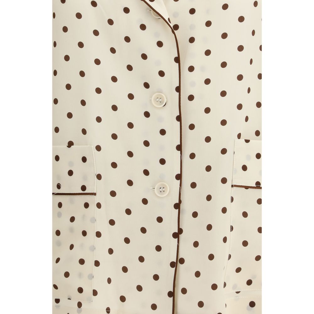 Chemise en soie à motifs beige P.A.R.O.S.H.