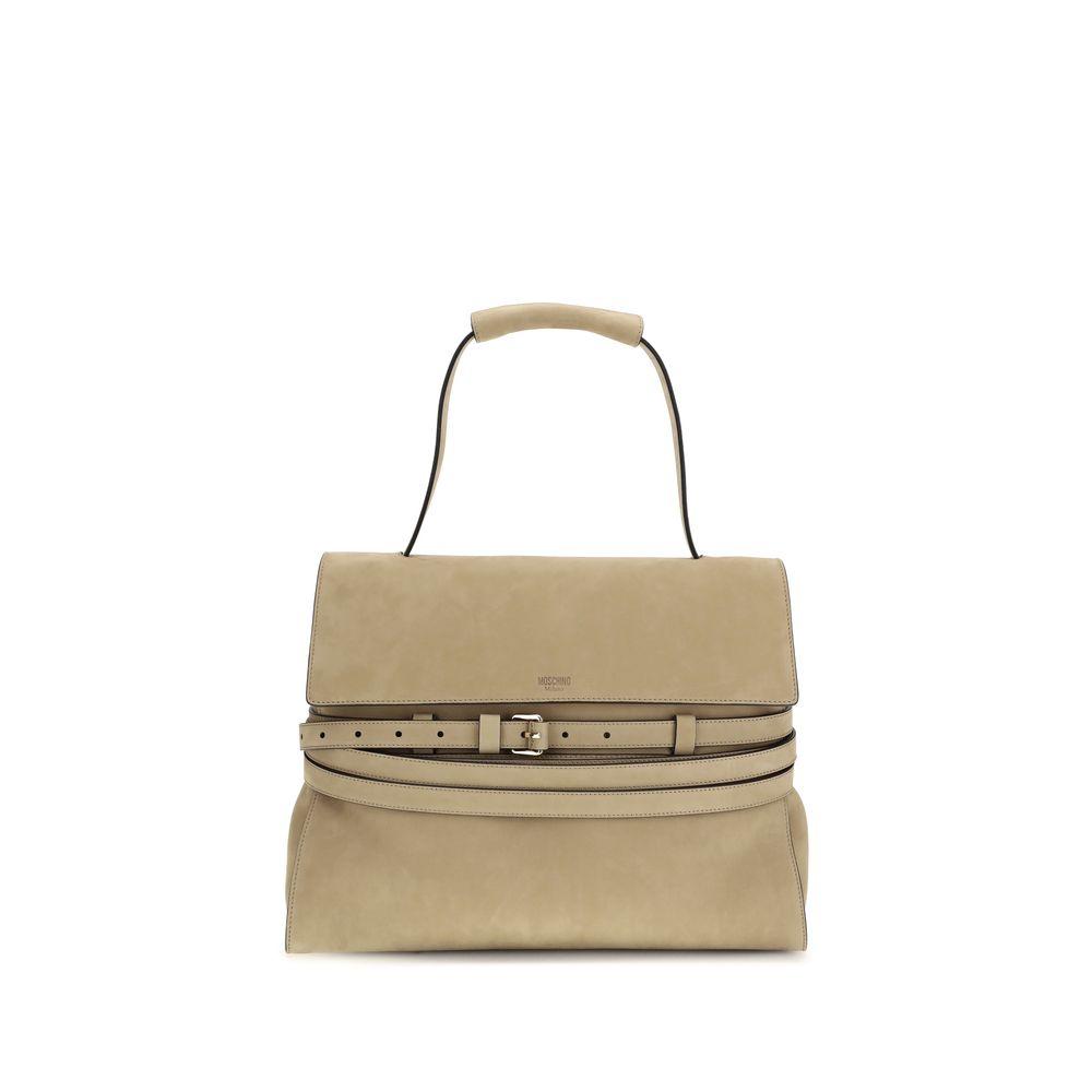 Sac à main Moschino en cuir de veau beige