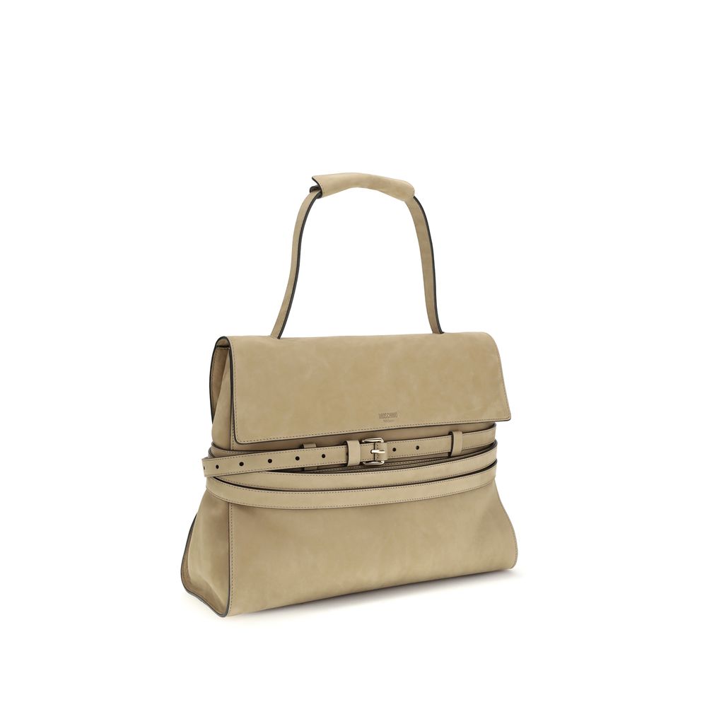 Sac à main Moschino en cuir de veau beige