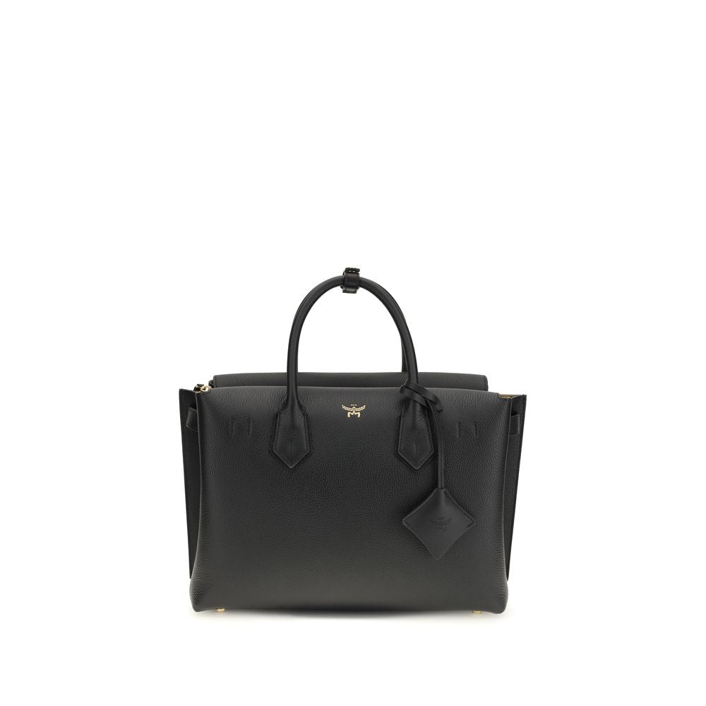 Sac à main MCM en cuir de veau noir Bos Taurus