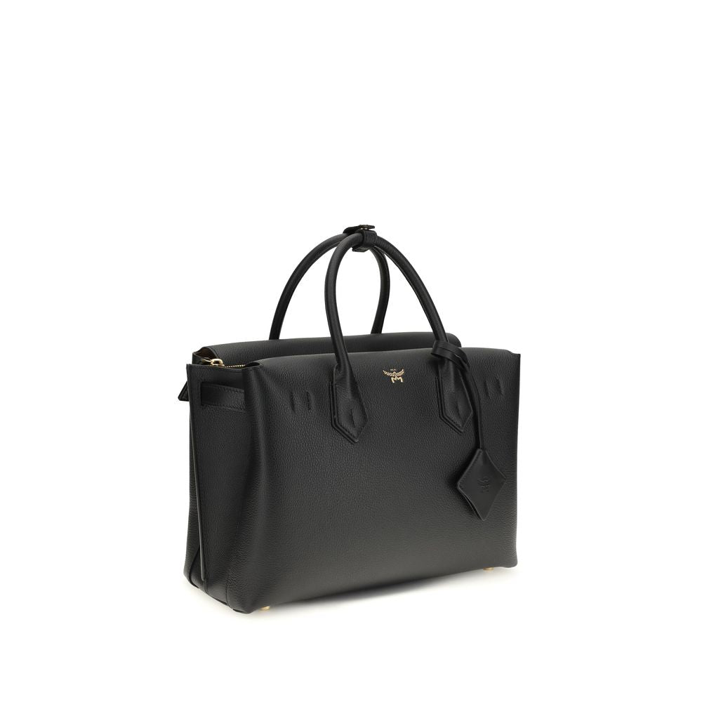 Sac à main MCM en cuir de veau noir Bos Taurus