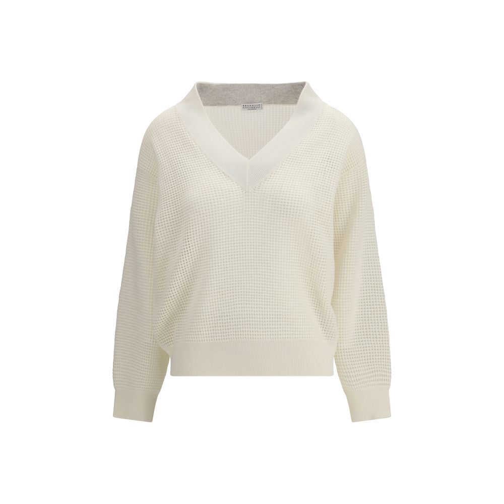 Pull en cachemire beige Brunello Cucinelli
