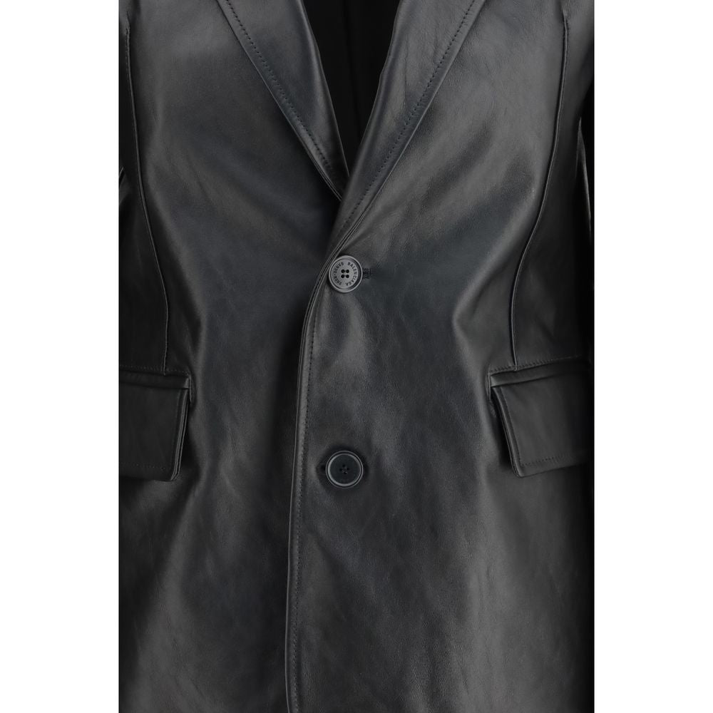 Balenciaga Black Leather Jackets for Women detail view