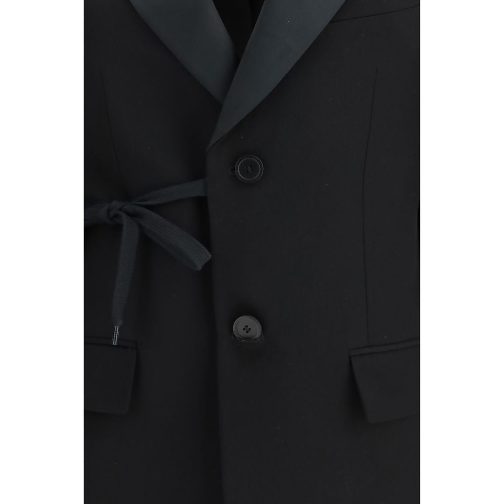 Manteau noir en laine Balenciaga