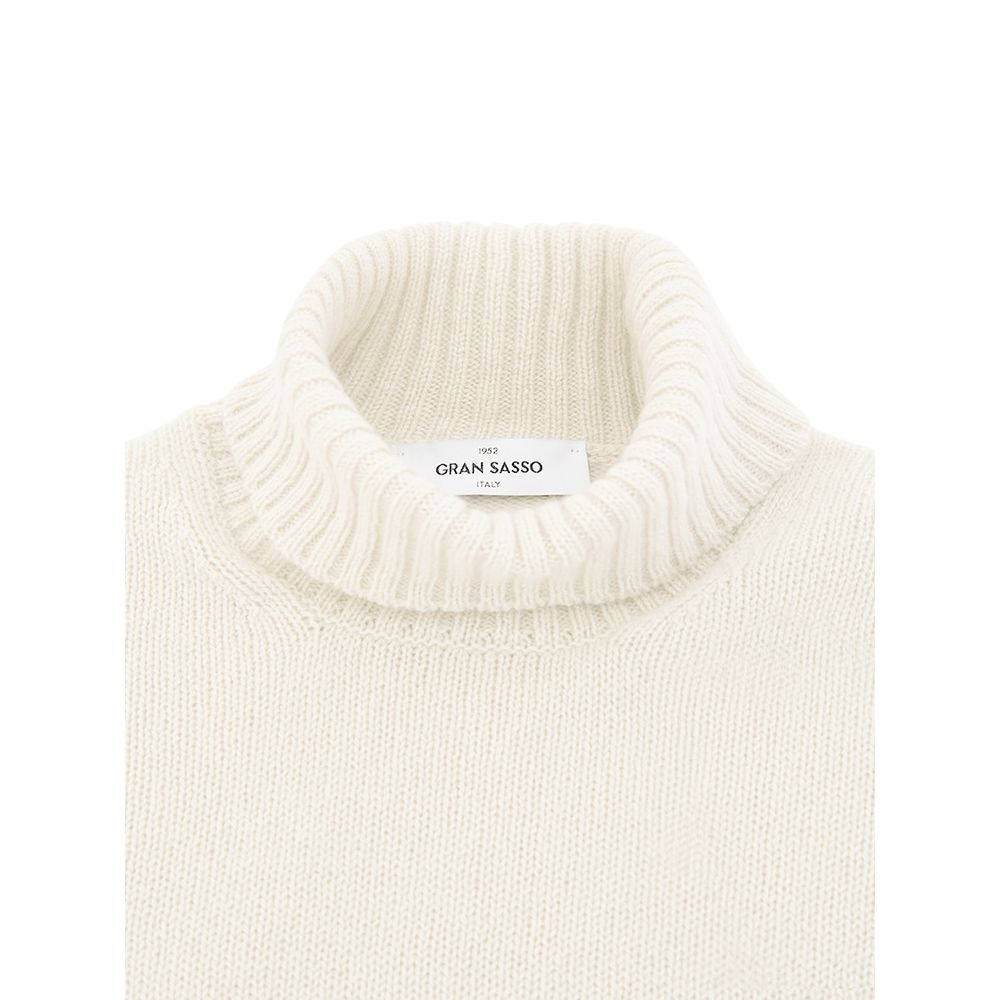 Gran Sasso White Turtleneck for Men detail view