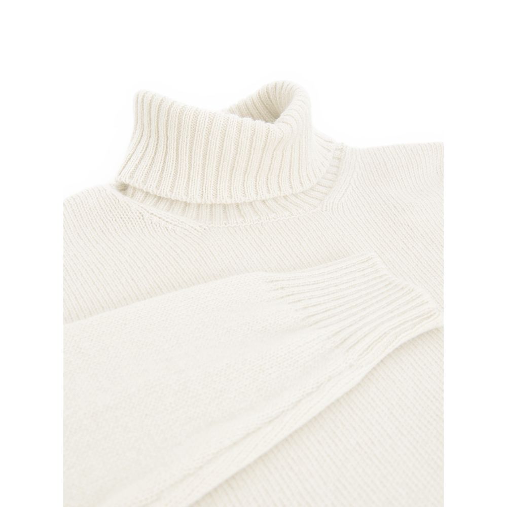 Gran Sasso White Turtleneck for Men side view