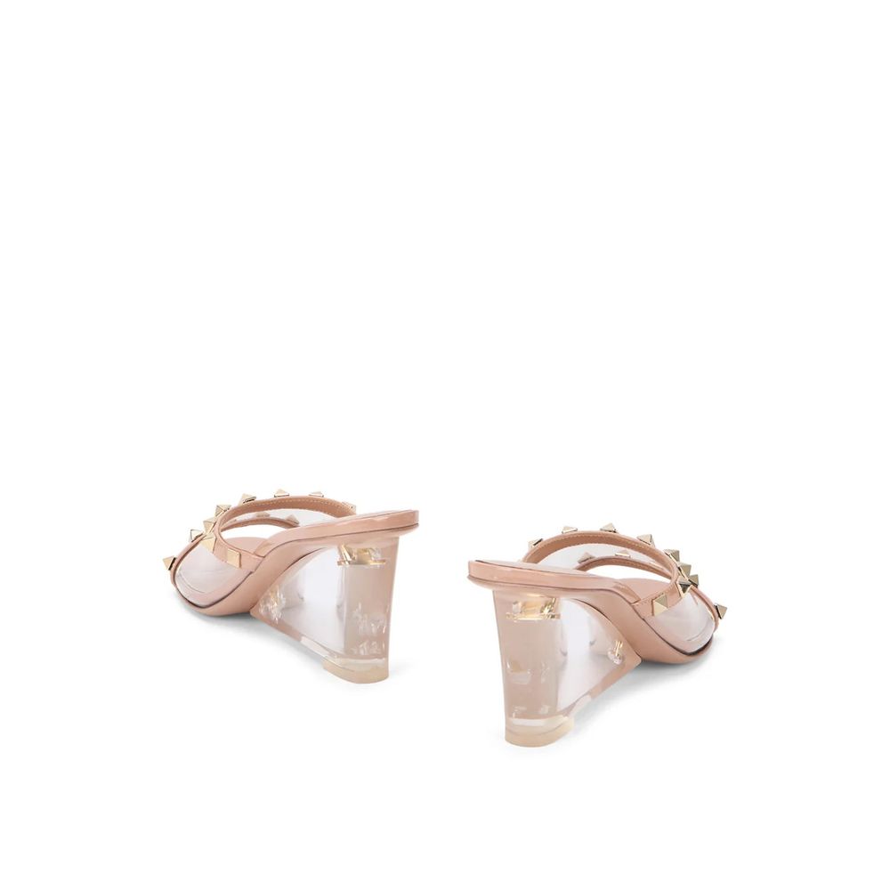 Mules en cuir beige Valentino Garavani