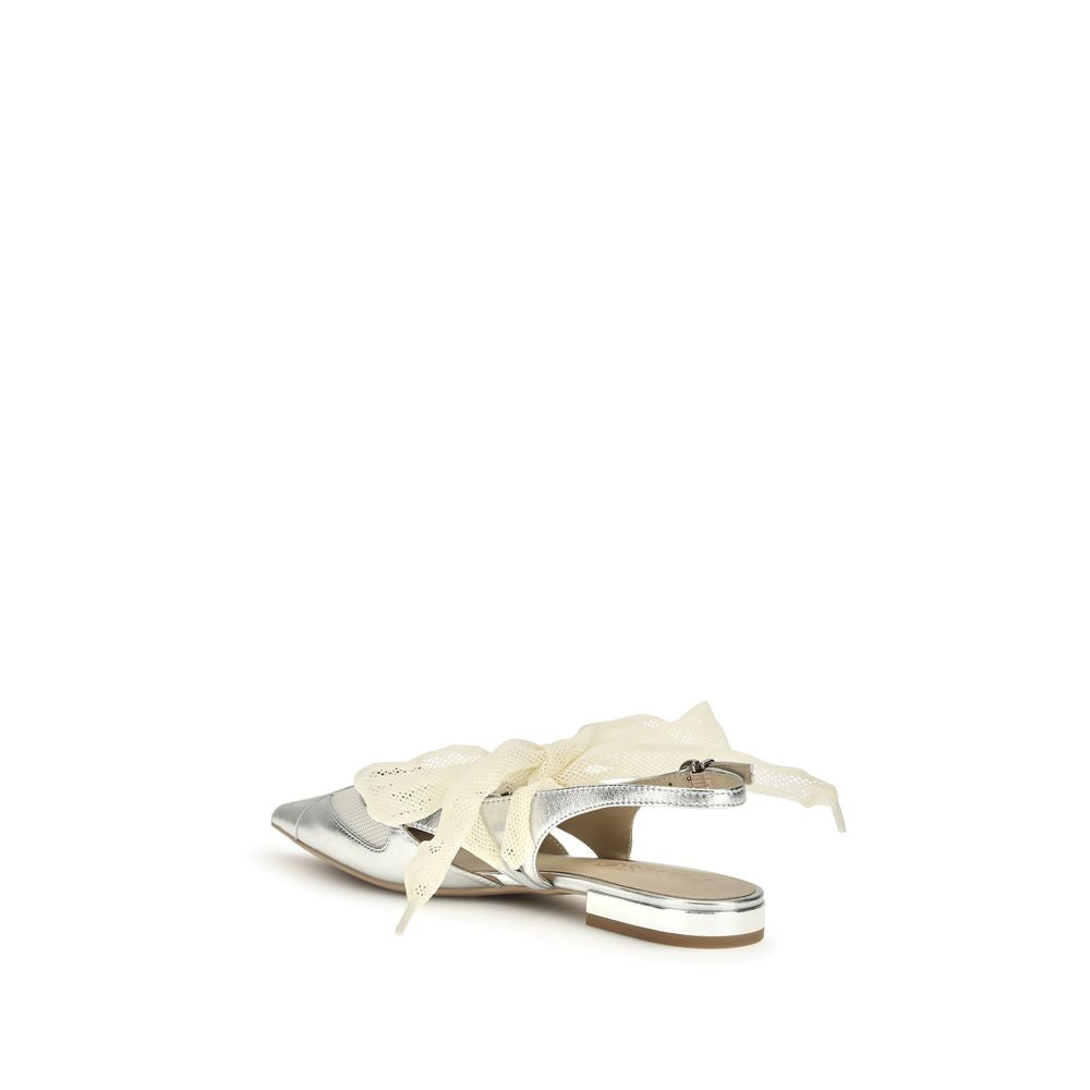 PINKO Silver Ballet Flats for Women detail view