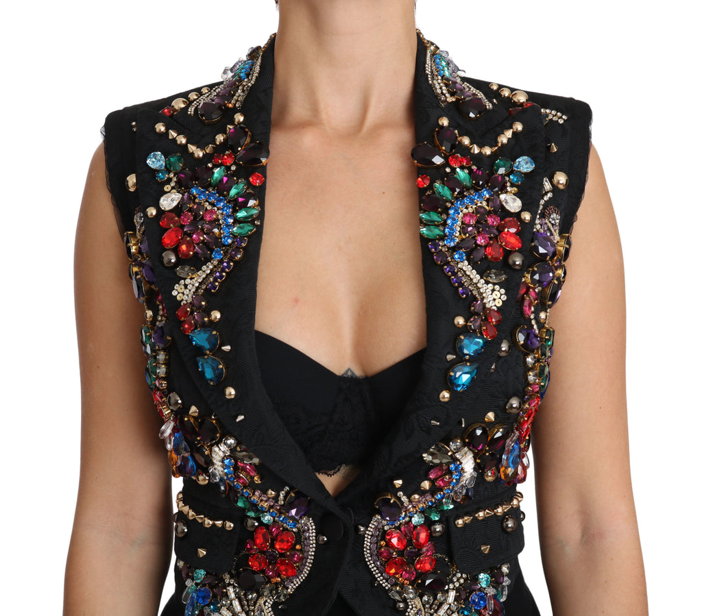 Dolce & Gabbana Black Sleeveless Jacket for Women detail view