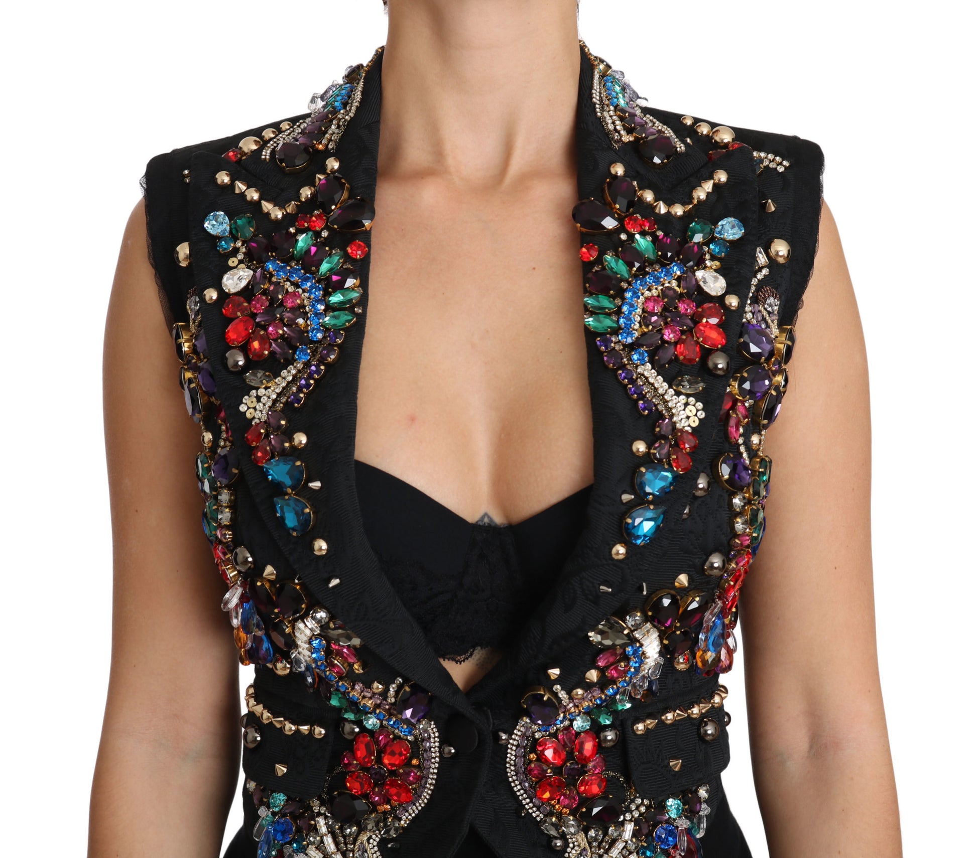 Dolce & Gabbana Black Sleeveless Jacket for Women detail view