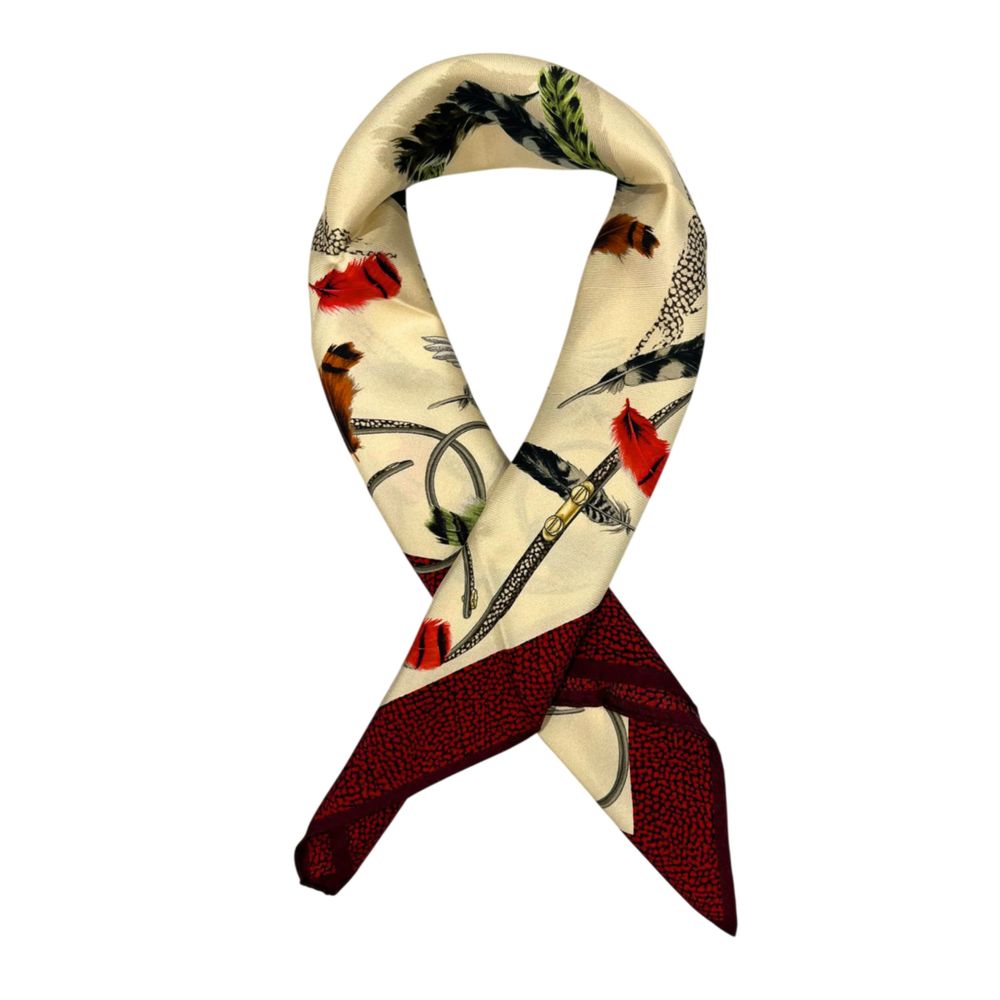 Écharpe en soie beige Borbonese pour femme