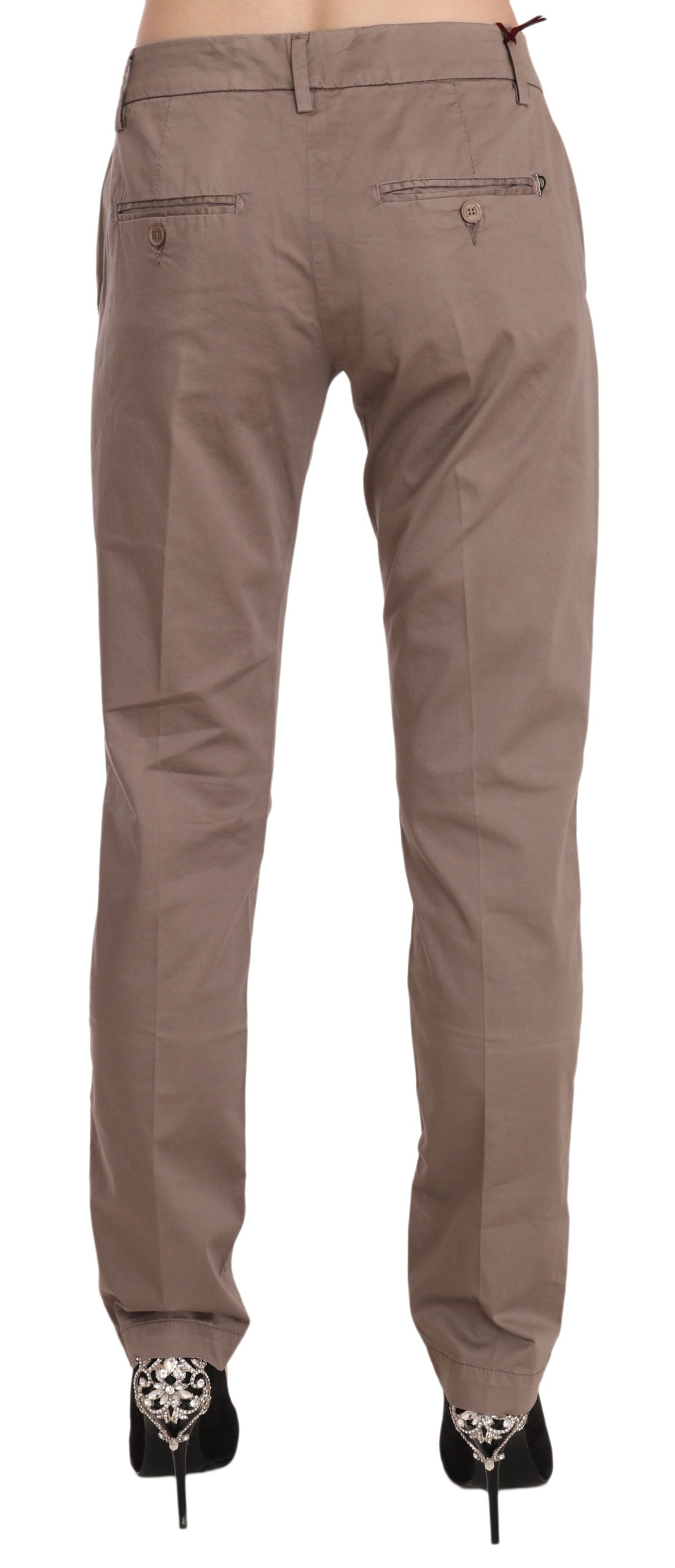 Dondup – Braune Hose mit niedrigem Bund und geradem Schnitt