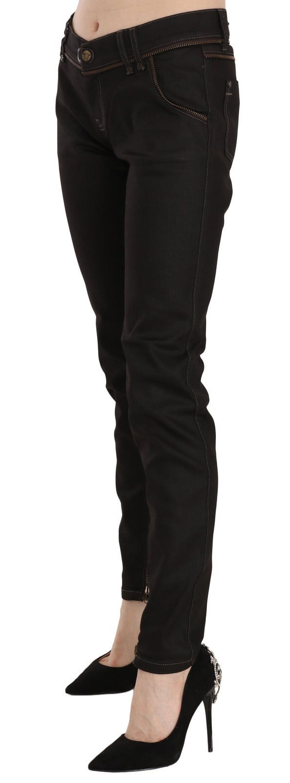 John Galliano Black Skinny Jeans for Women side view