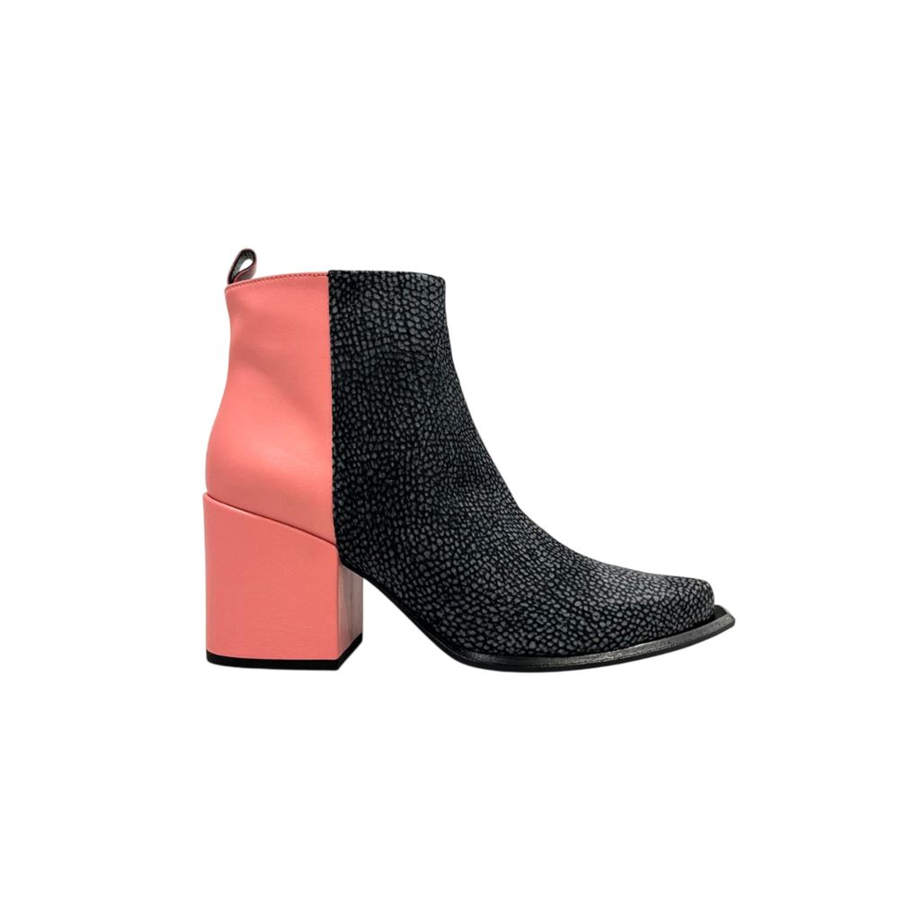 Borbonese Bottine rose en cuir véritable pour femme