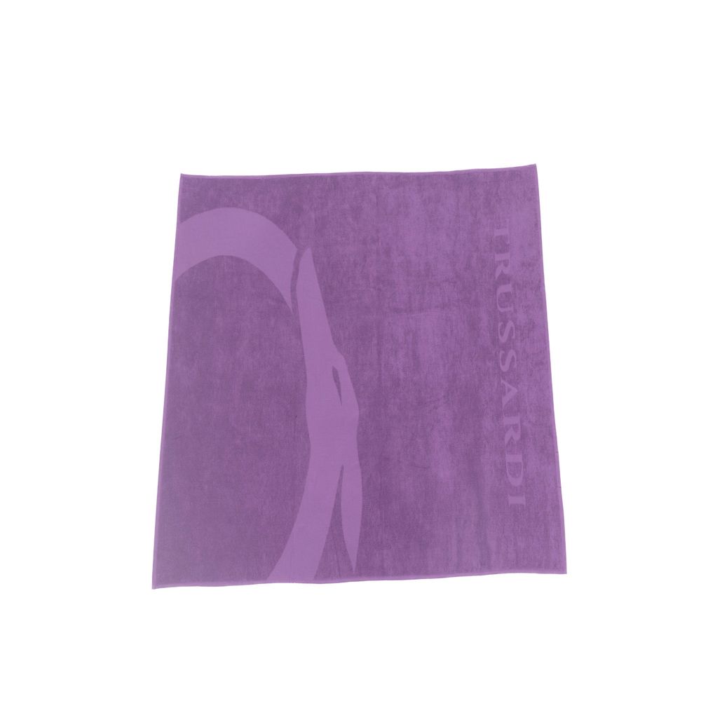 Serviette de bain homme en coton violet Trussardi Beachwear