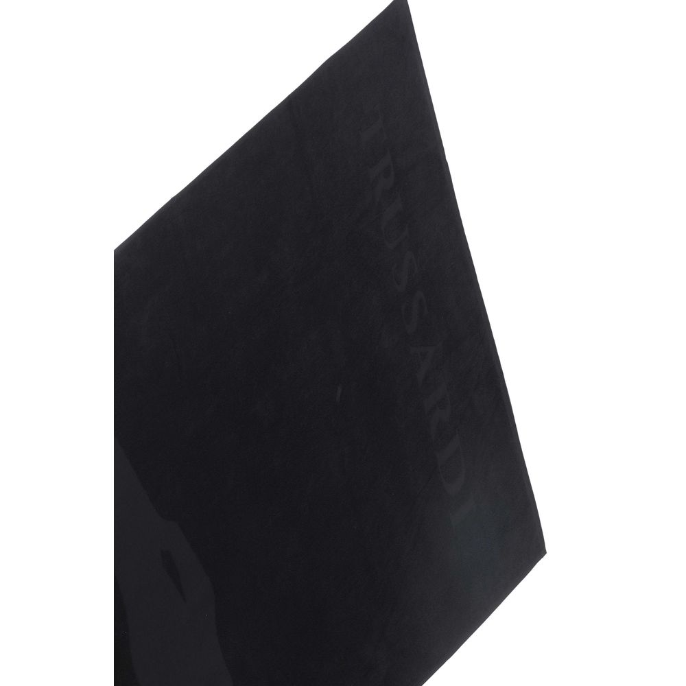 Serviette de plage homme en coton noir Trussardi Beachwear