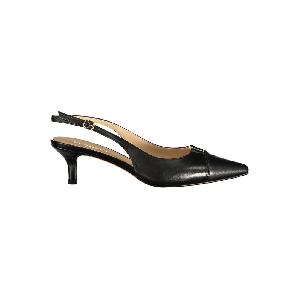 Sandale Twinset en cuir noir pour femme