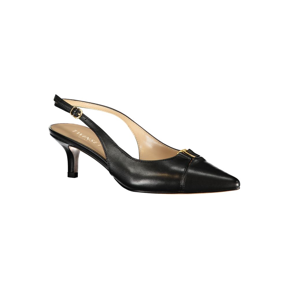 Sandale Twinset en cuir noir pour femme