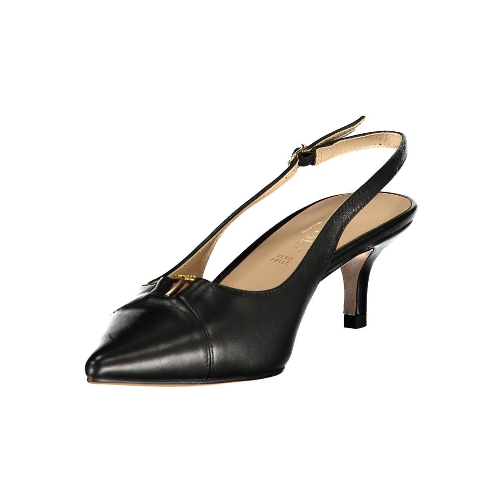 Sandale Twinset en cuir noir pour femme