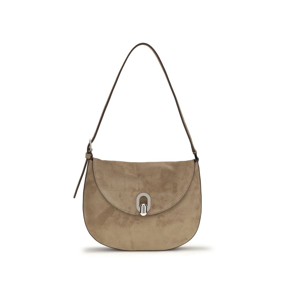 Sac à bandoulière Savette beige en cuir de veau Bos Taurus