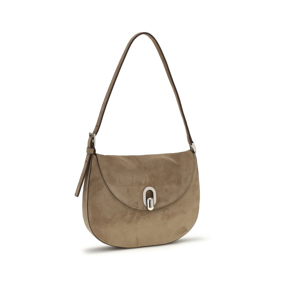Sac à bandoulière Savette beige en cuir de veau Bos Taurus