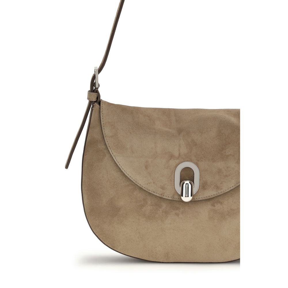 Sac à bandoulière Savette beige en cuir de veau Bos Taurus