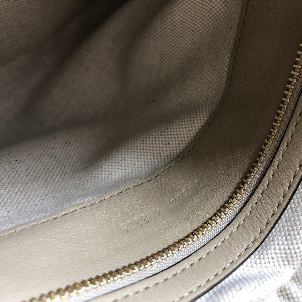 Gucci Aria Calfskin Web Large Attache Shoulder Bag Beige