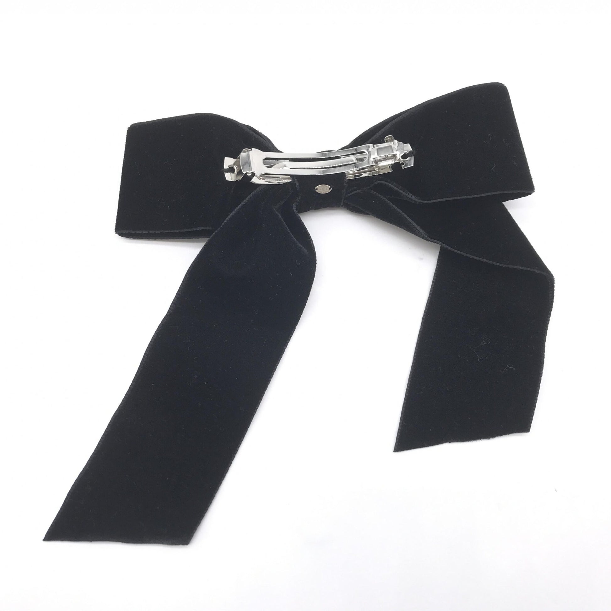 Chanel Black Velvet Bow Hair Accessory