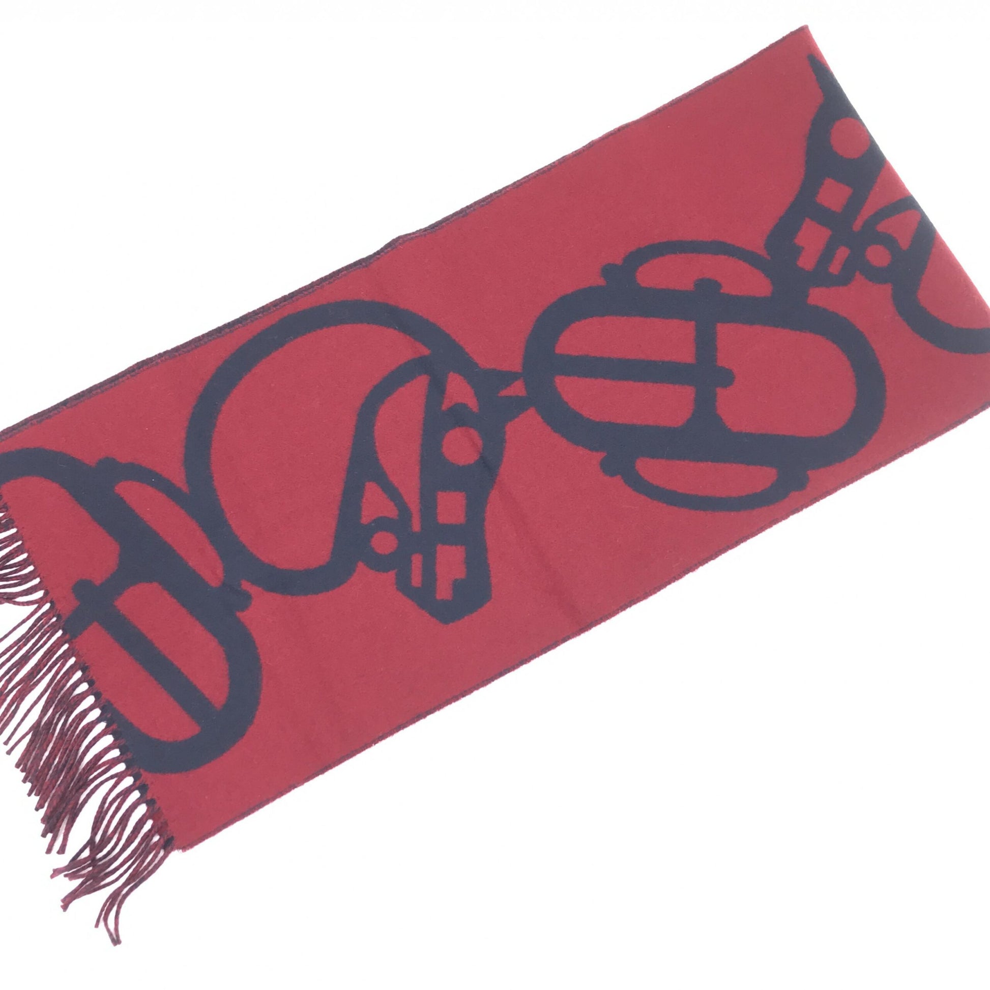 Hermès Cashmere Muffler In Burgundy Color