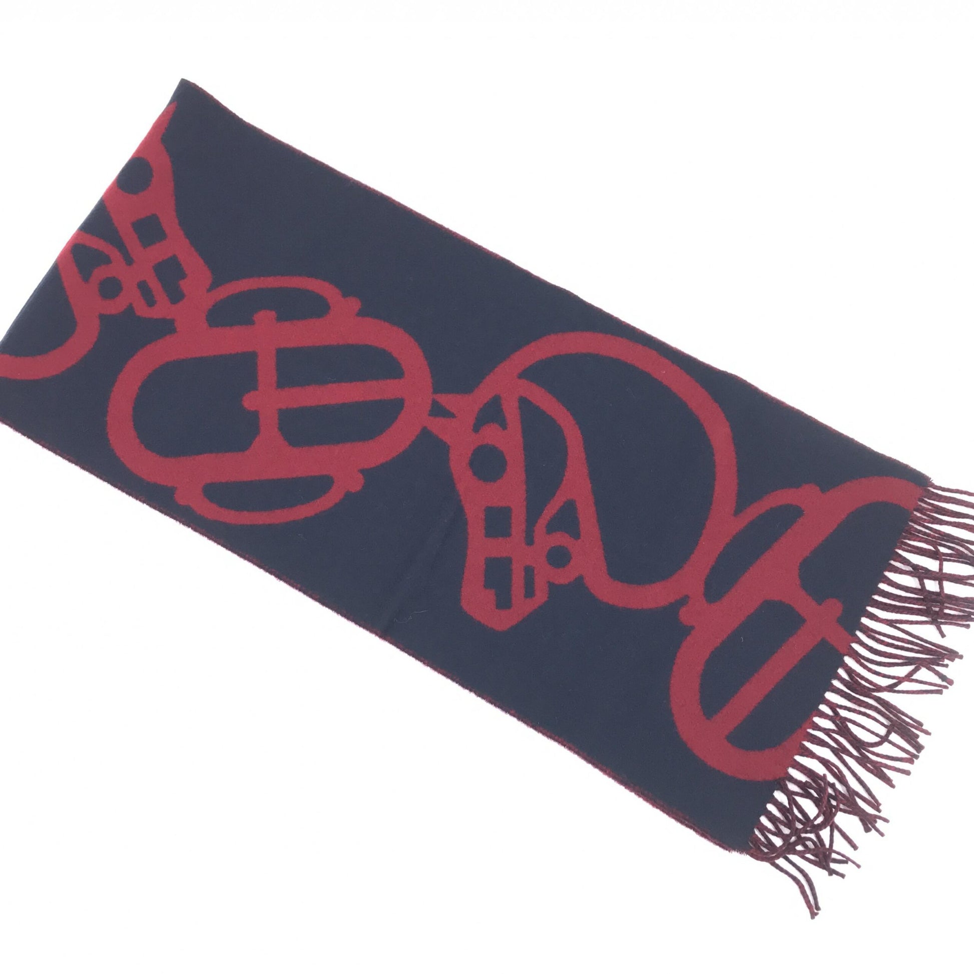 Hermès Cashmere Muffler In Burgundy Color